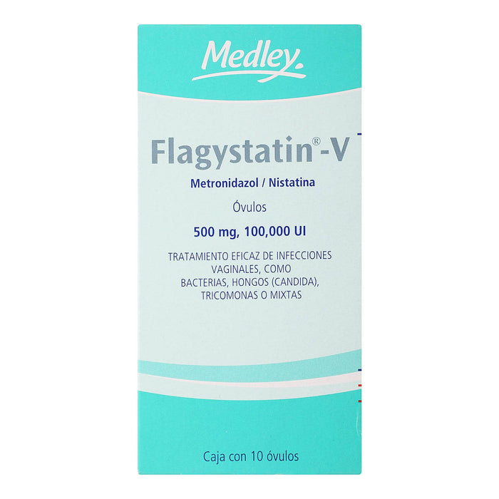 Flagystatin-V Ovulos 500Mg/100 000Unid Con 10 (Metronidazol/Nistatina) - WeCare Pharma