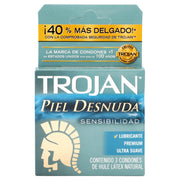 Condón Trojan Piel Desnuda Sensibilidad Con 3 - WeCare Pharma