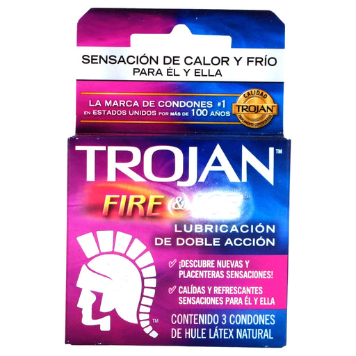 Condón Trojan Fire & Ice Con 3 - WeCare Pharma