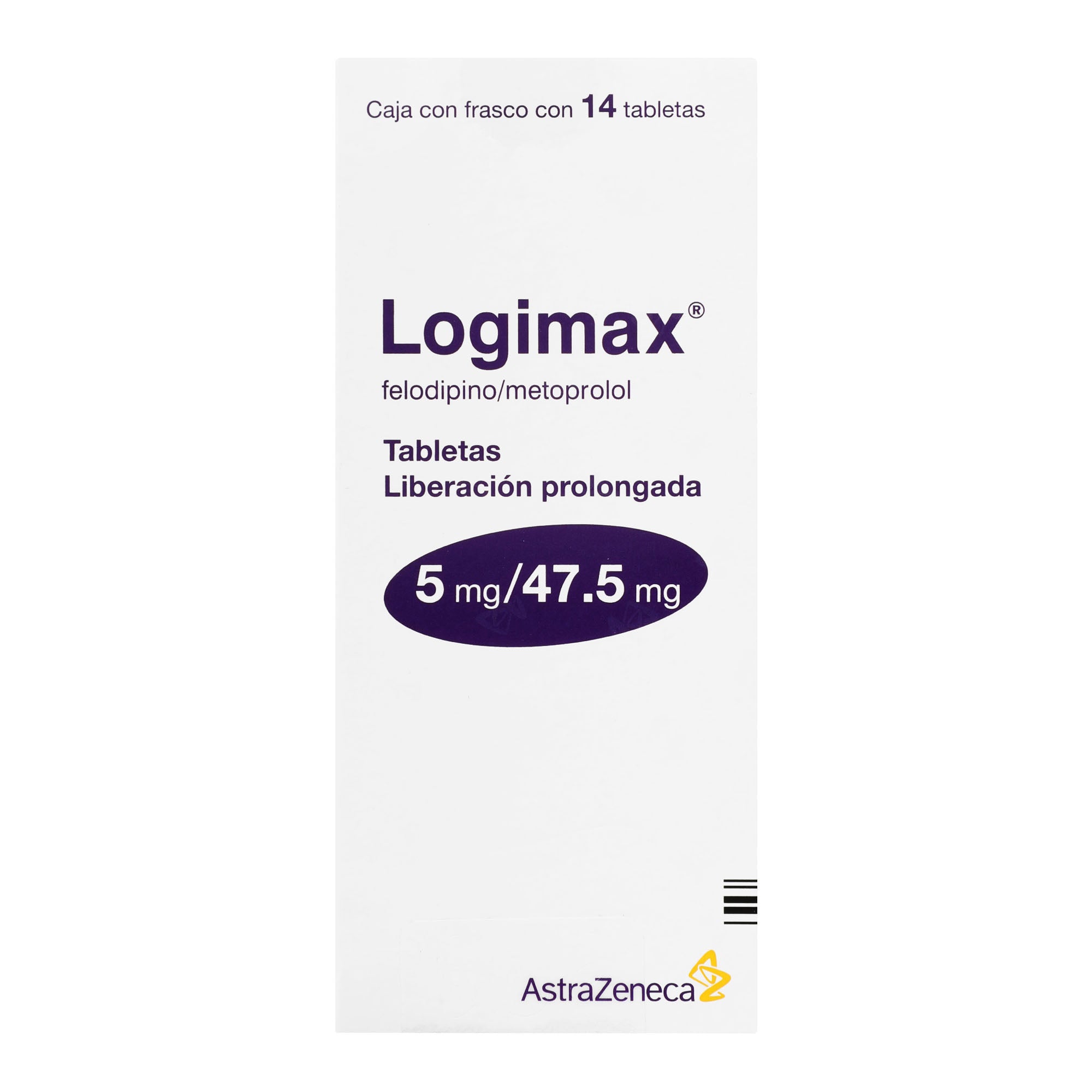 Logimax 5Mg/47.5Mg Con 14 Tabletas (Felodipino/Metoprolol) 1 - 7501098610872