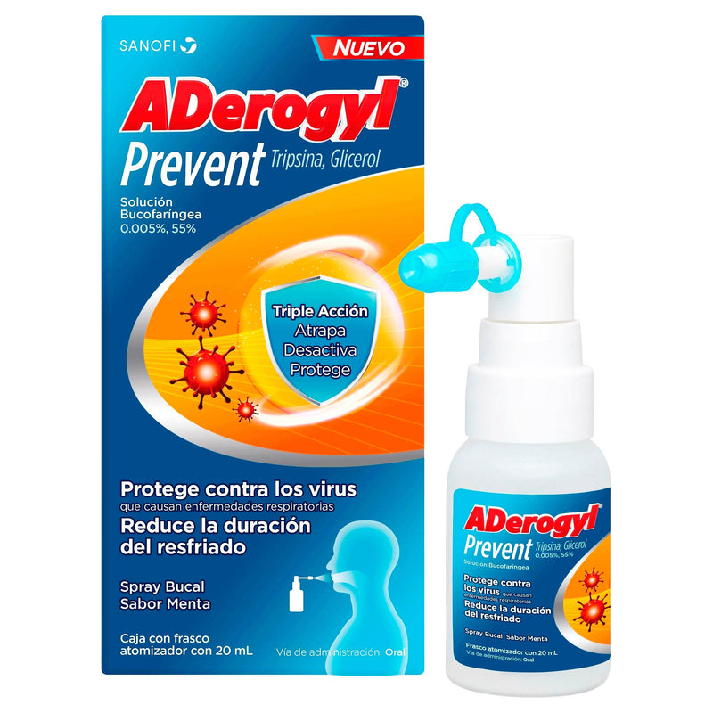 Aderogyl Prevent Spray 0.005%/55% 20Ml (Tripsina/Glicerol) - WeCare Pharma