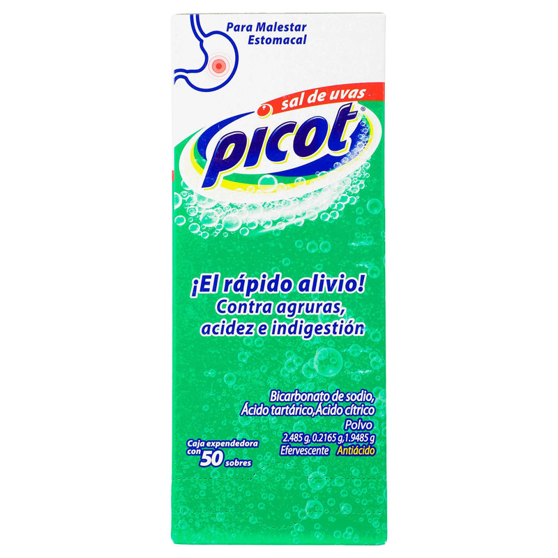 Sal De Uvas Picot Sobres 2.48G/0.21G/1.94G Con 50 (Bicarbonato/Ac Tartarico/Ac Citrico) - WeCare Pharma