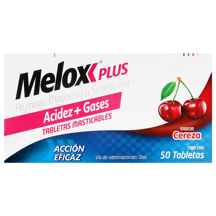 Melox Plus 200Mg Con 50 Tabletas (Aluminio/Magnesio/Simeticona) 1 - 7501165002890