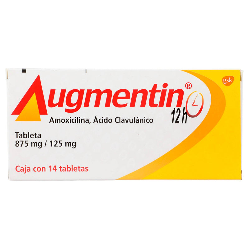 Augmentin 12H 875Mg/125Mg Con 14 Tabletas (Amoxicilina/Clavulanato) - WeCare Pharma