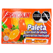 Broncolin Paleta 10G Con 10 Miel-Naranja (Miel Y Extractos Herbales) - WeCare Pharma