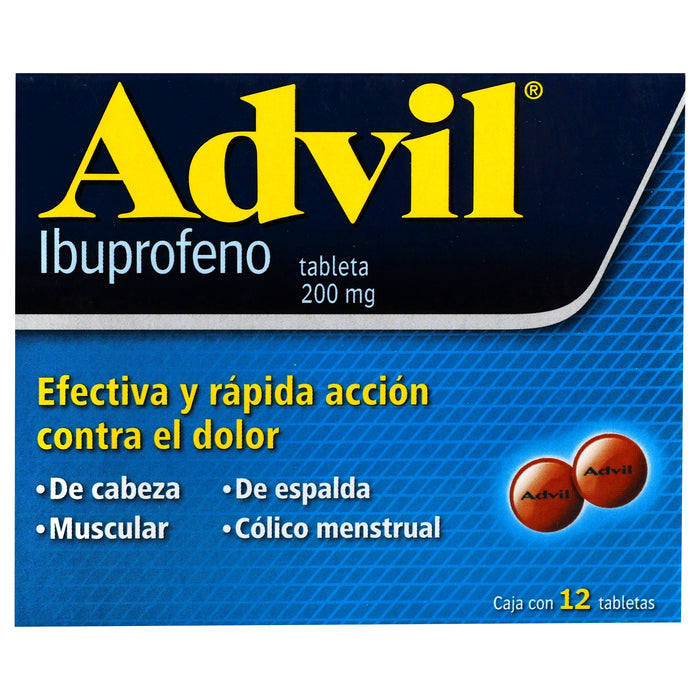 Advil 200Mg Con 12 Tabletas (Ibuprofeno) 1 - 75009328