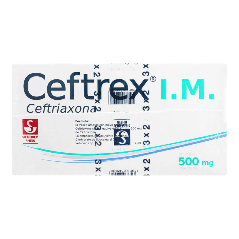 Ceftrex Im Frasco 500Mg Con 3 Promo Ampulas (Ceftriaxona) - WeCare Pharma