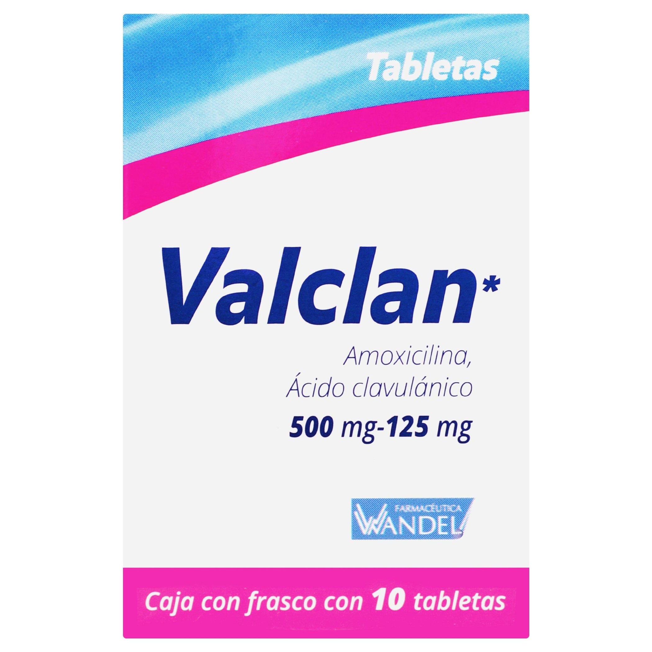 Valclan 500Mg/125Mg Con 10 Tabletas (Amoxicilina/Ac Clavulanico ...