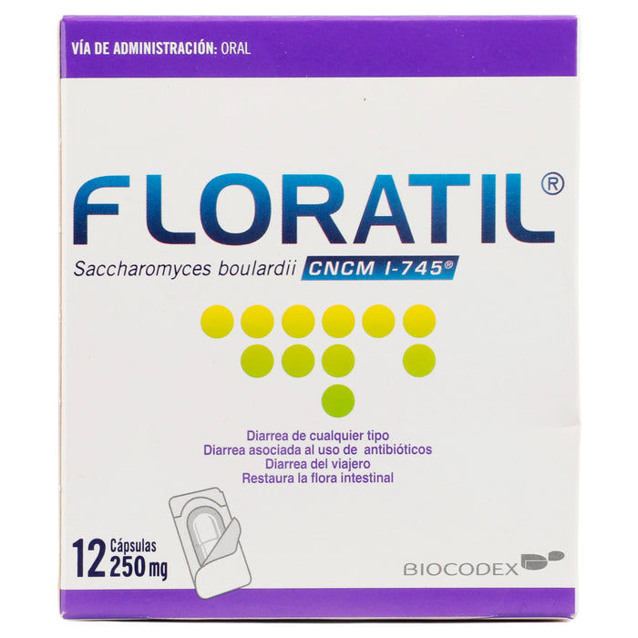 Floratil 250Mg Con 12 Capsulas (Saccharomyces Boulardii) 1 - 7501298219981