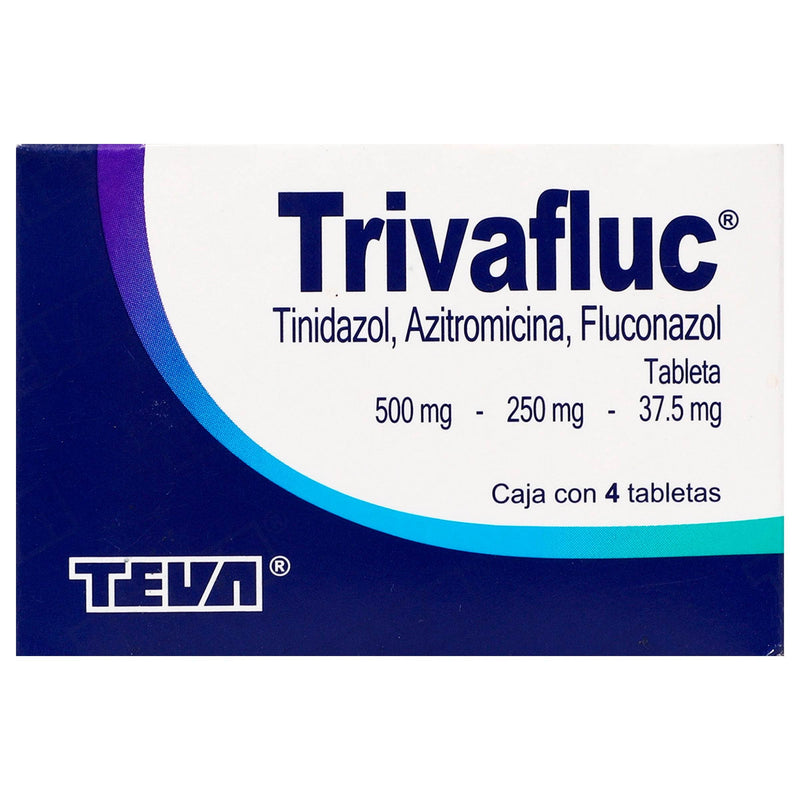 Trivafluc 500Mg/250Mg/37.5Mg Con 4 Tabletas (Tinidazol/Azitromicina/Fluconazol) - WeCare Pharma