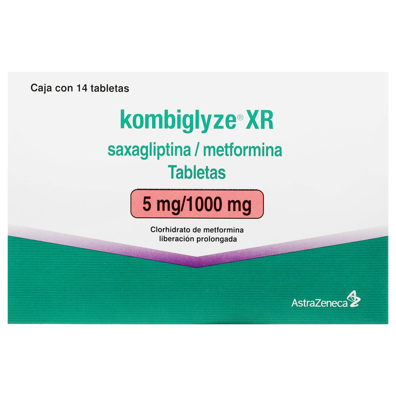 Kombiglyze Xr 5Mg/1000Mg Con 14 Tabletas (Saxagliptina/Metformina) - WeCare Pharma