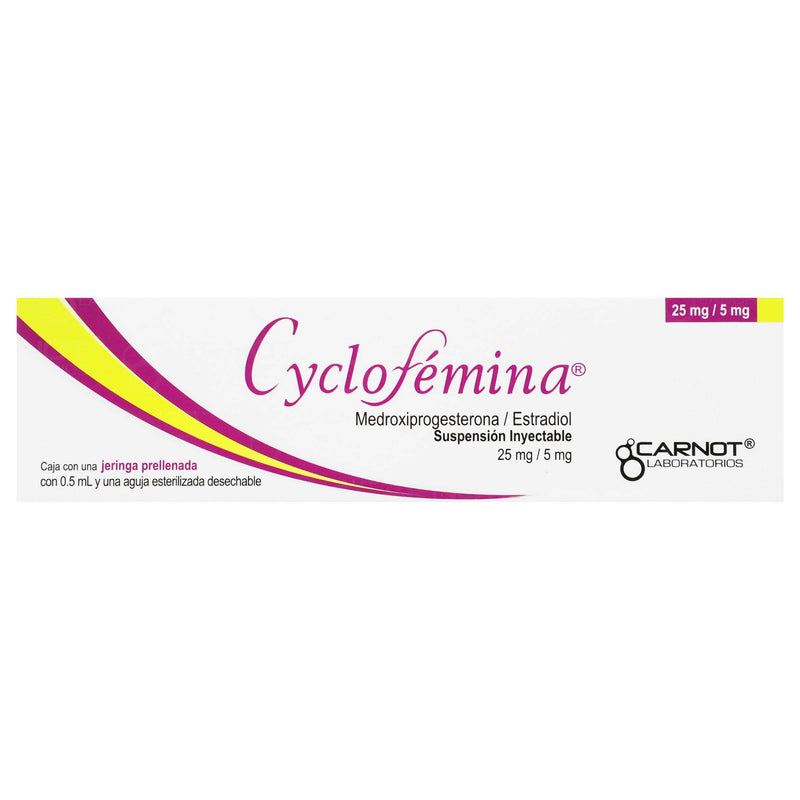 Cyclofemina Jeringa 25Mg/5Mg 0.5Ml Con 1 (Medroxiprogesterona/Estradiol) - WeCare Pharma
