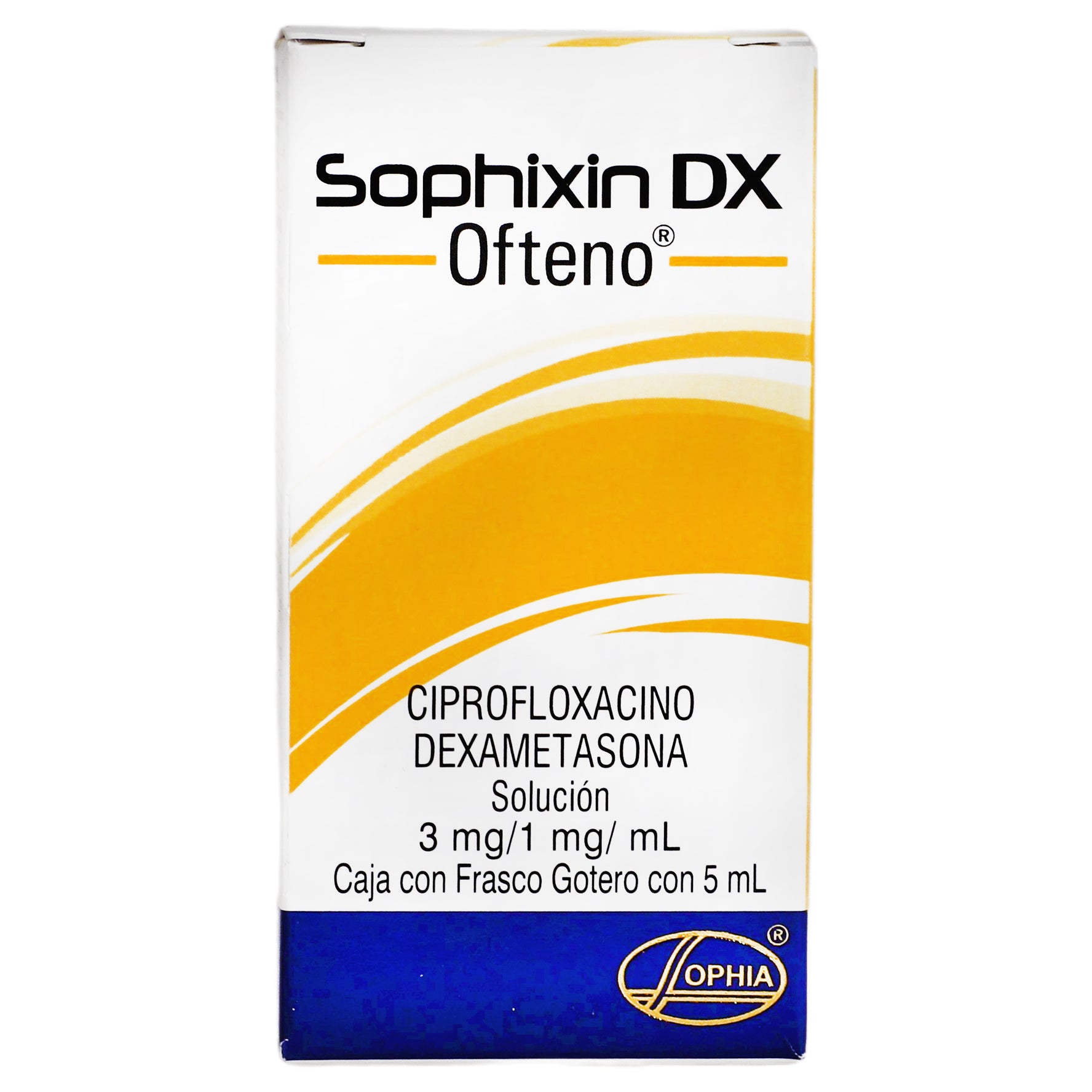 Sophixin Dx Ofteno Gotas 3Mg/1Mg/Ml 5Ml (Ciprofloxacino/Dexametasona) 1 - 736085904727