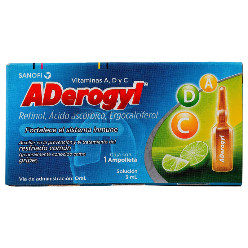 Aderogyl 3Ml Con 1 Ampulas (Retinol/Ac Ascorbico/Ergocalciferol) - WeCare Pharma