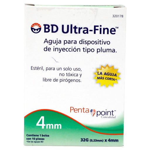 Aguja Para Pluma Bd 32Gx4Mm Con 10 - WeCare Pharma