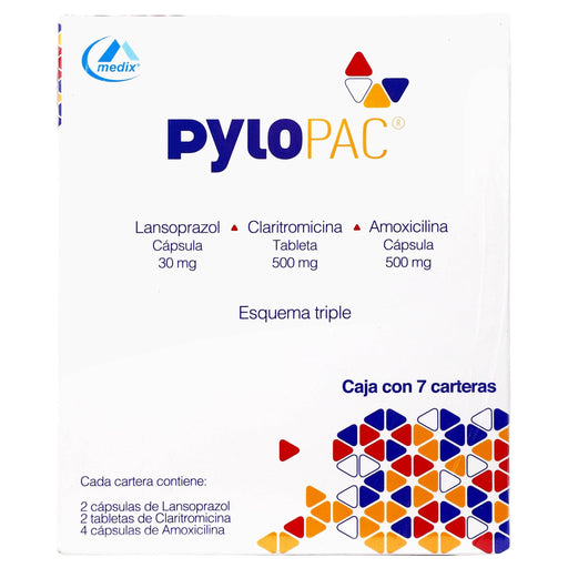 Pylopac 30Mg/500Mg/500Mg Con 7 Pack Capsulas (Lansoprazol/Claritromicina/Amoxicilina) - WeCare Pharma