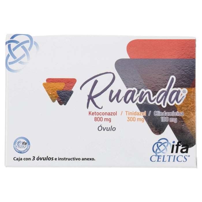 Ruanda (Ketoconazol/Tinidazol/Clindamicina) Ovulo 800/300/100Mg Con 3 - WeCare Pharma