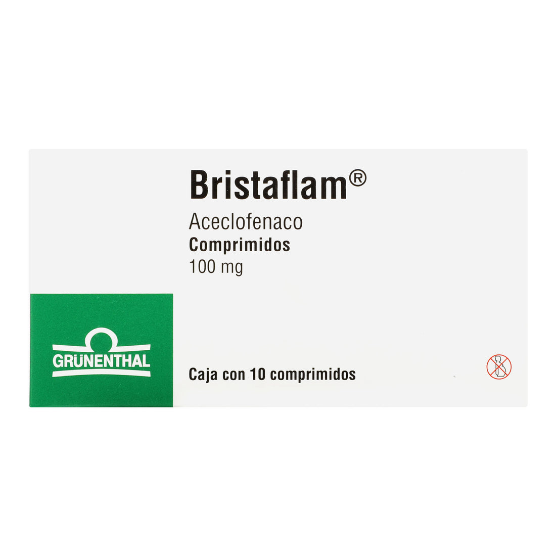 Bristaflam 100Mg Con 10 Tabletas (Aceclofenaco) 1 - 7502209291317