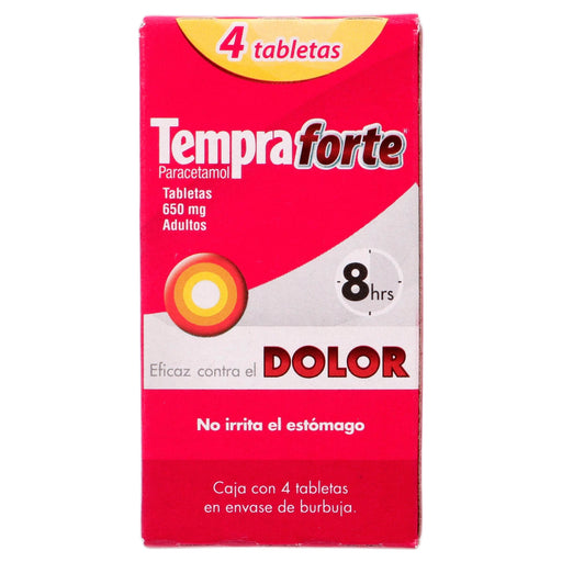 Tempra Forte 650Mg Con 4 Tabletas (Paracetamol) - WeCare Pharma