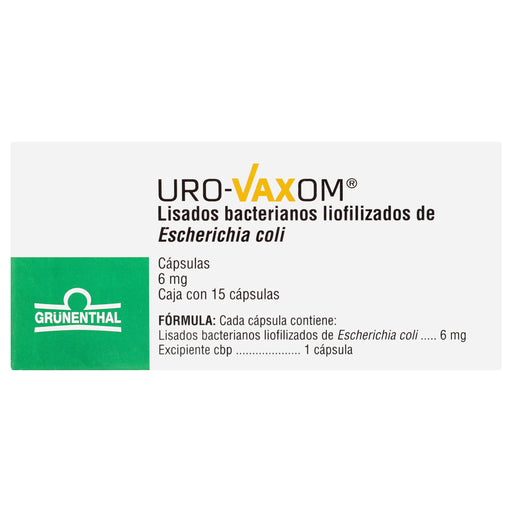 Uro Vaxom 6Mg Con 15 Capsulas (Lisados Bacterianos E Coli) 1 - 7502209290082