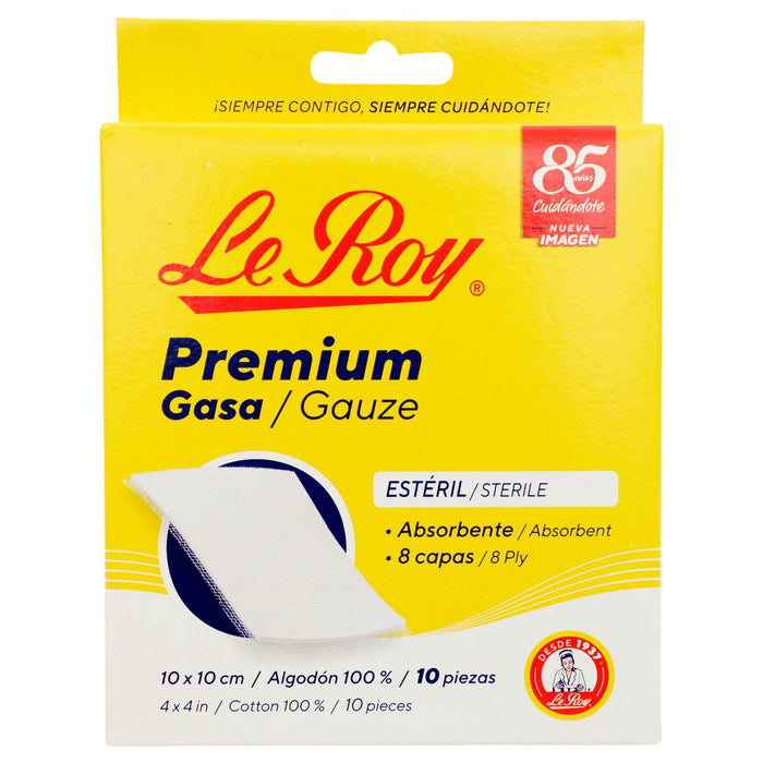 Gasa Estéril Leroy 10X10Cm Con 10 - WeCare Pharma