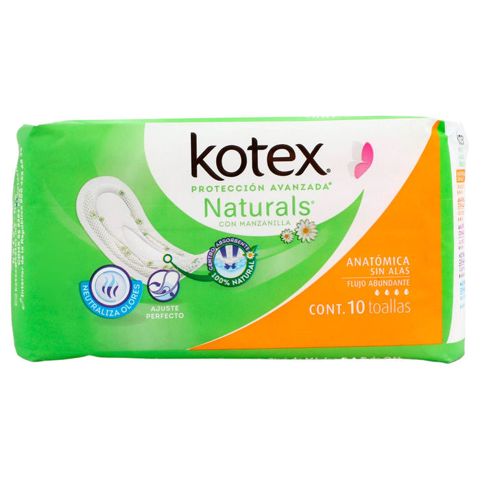 Toallas Kotex Manzanilla Sin Alas Con 10 - WeCare Pharma