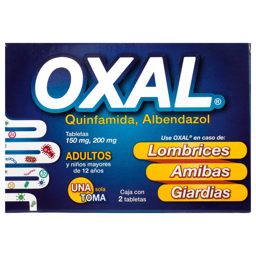 Oxal 150Mg/200Mg Con 2 Tabletas (Quinfamida/Albendazol) - WeCare Pharma