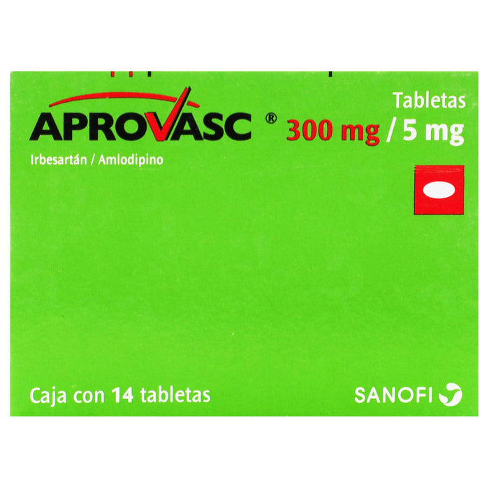 Aprovasc (Irbesartan/Amlodipino) Tabletas 300Mg/5Mg Con 14 - WeCare Pharma