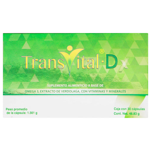 Transvital-D 46.83G Con 30 Capsulas (Omega 3/Extracto De Verdolaga/Vitaminas/Minerales) - WeCare Pharma