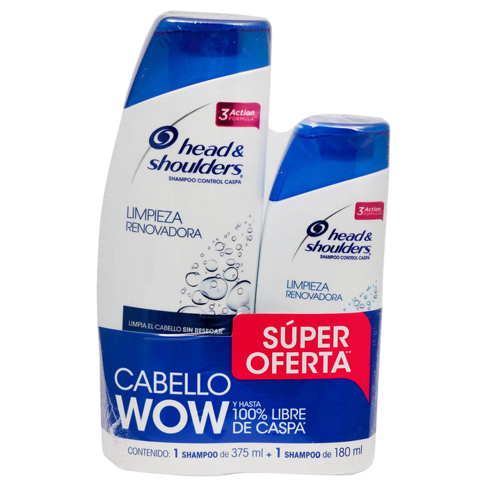 Shampoo Head & Shoulders Limpieza Renovadora 375Ml Con Shampoo 180Ml - WeCare Pharma