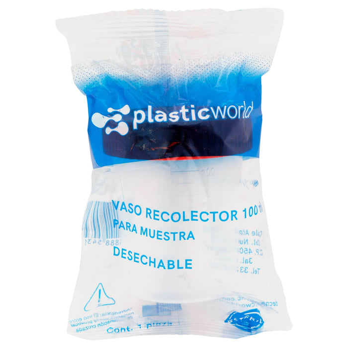 Vaso Recolector Muestra Plastic World 100Ml - WeCare Pharma