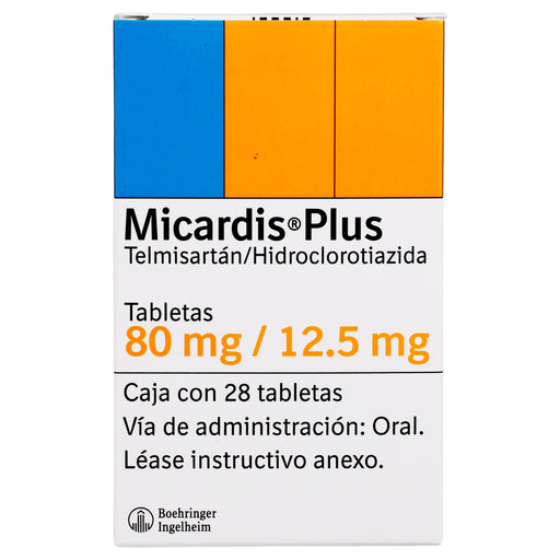 Micardis Plus 80Mg/12.5Mg Con 28 Tabletas (Telmisartan/Hidroclorotiazida) 1 - 7501037946246