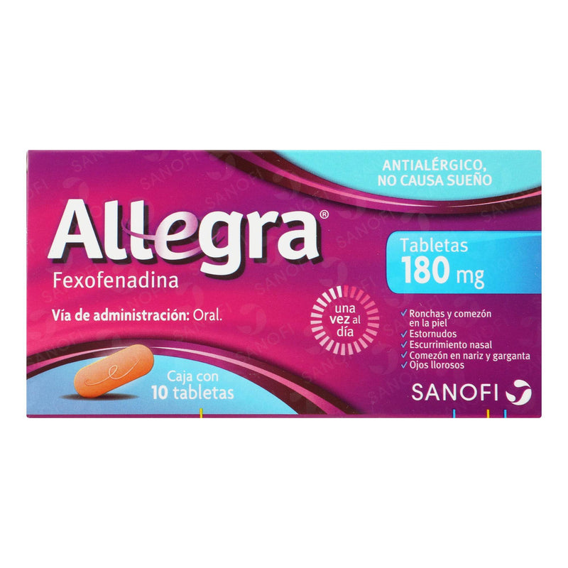 Allegra 180Mg Con 10 Tabletas (Fexofenadina) - WeCare Pharma