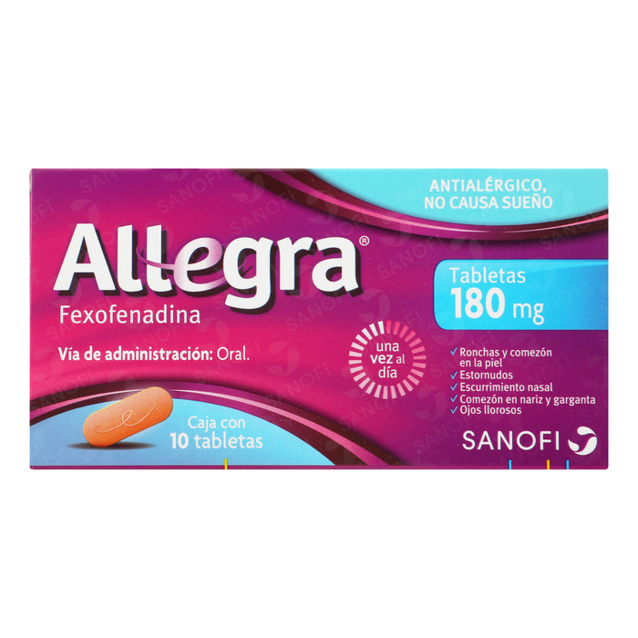 Allegra 180Mg Con 10 Tabletas (Fexofenadina) 1 - 7501165001725