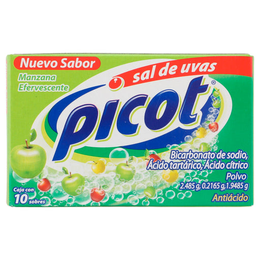 Sal De Uvas Picot Sobres 2.48G/0.21G/1.94G Con 10 Manzana (Bicarbonato/Ac Tartarico/Ac Citrico) 1 - 7501058715920