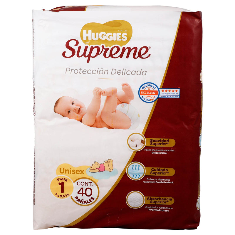 Pañal Huggies Supreme Unisex E1 Con 40 - WeCare Pharma