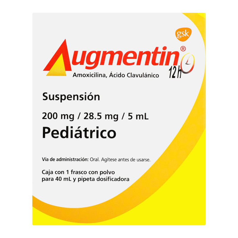 Augmentin 12H Ped Suspensión 200Mg/28.5Mg/5Ml 40Ml (Amoxicilina/Clavulanato) - WeCare Pharma