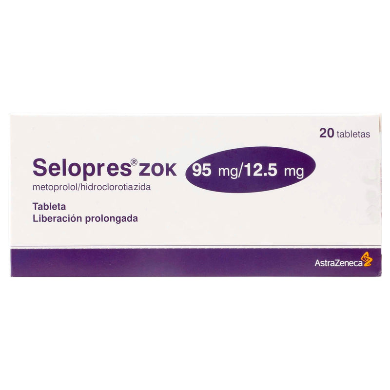 Selopres Zok 95Mg/12.5Mg Con 20 Tabletas (Metoprolol/Hidroclorotiazida) - WeCare Pharma