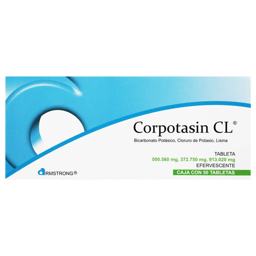 Corpotasin Cl Efervecente V Con 50 Tabletas (Bicarbonato Potasio/Cloruro De Potasio/Lisina) - WeCare Pharma