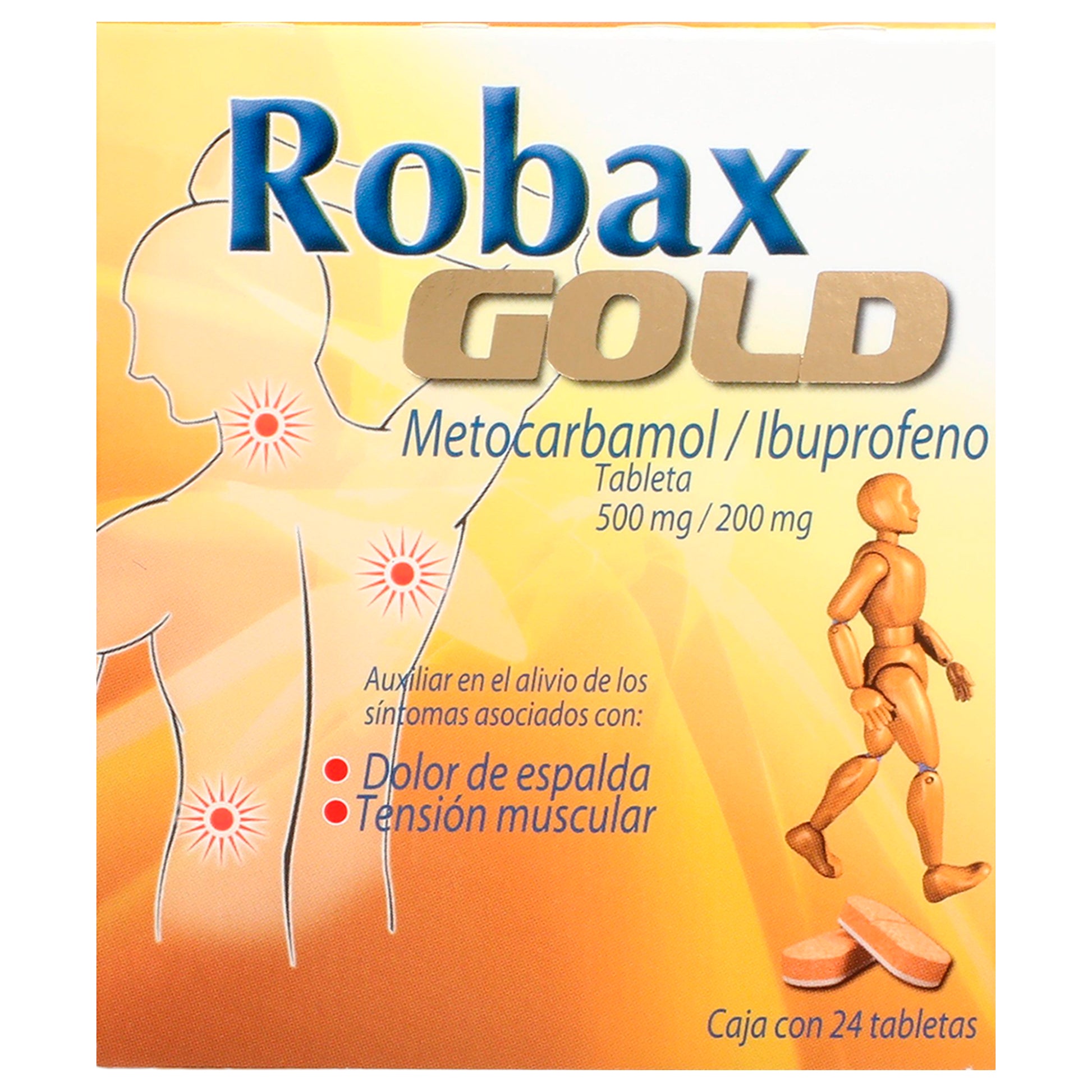 Robax Gold 500/200Mg Con 24 Tabletas (Metocarbamol/Ibuprofeno) 1 - 7501065062529