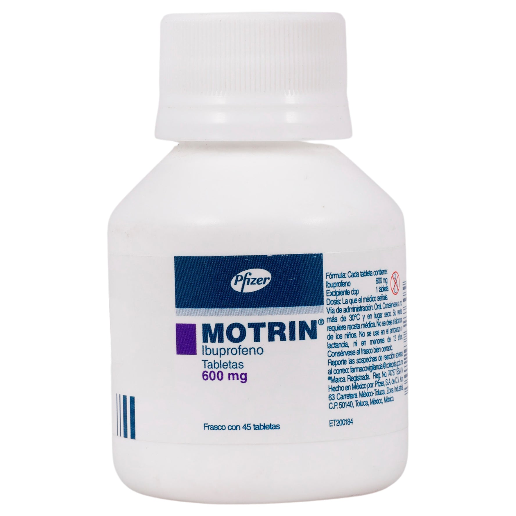 Motrin 600Mg Con 45 Tabletas (Ibuprofeno) 1 - 7501287627605