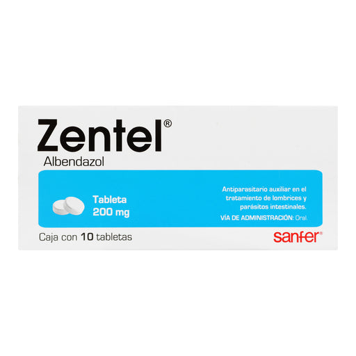 Zentel 200Mg Con 10 Tabletas (Albendazol) 1 - 7501070618933