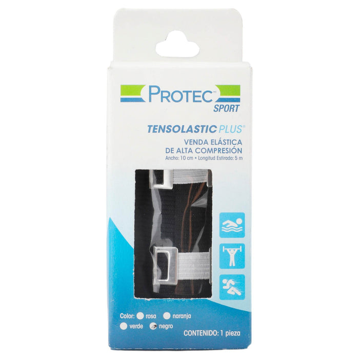 Venda Alta Compresión Tensolastic Plus Protec 10Cmx5M Negro - WeCare Pharma