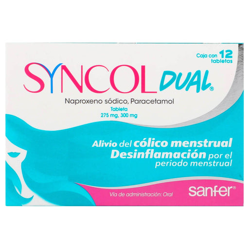 Syncol Dual 275Mg/300Mg Con 12 Tabletas (Naproxeno/Paracetamol) - WeCare Pharma