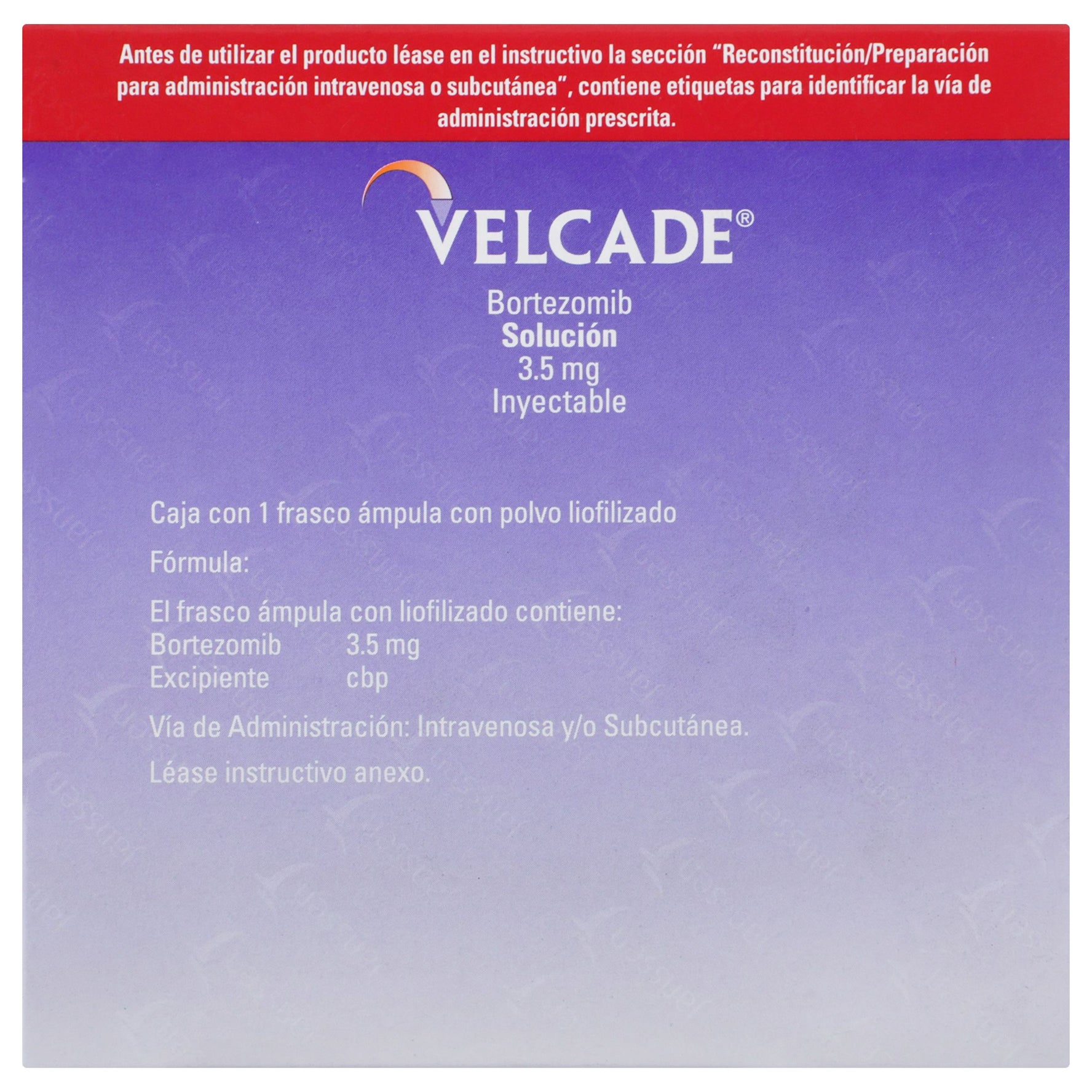 Velcade Frasco 3.5Mg Con 1 Ampulas (Bortezomib) 1 - 7501109904631