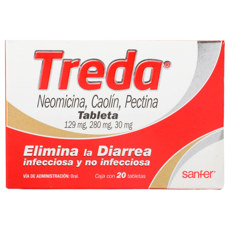 Treda 129Mg/280Mg/30Mg Con 20 Tabletas (Neomicina/Caolin/Pectina) - WeCare Pharma