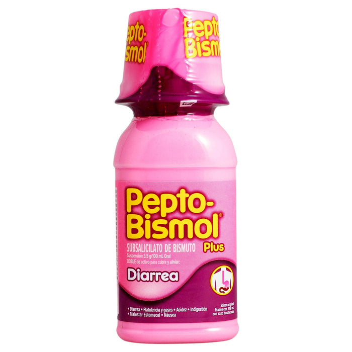 Pepto Bismol Plus Diarrea Suspensión 3.5G/100Ml 118Ml (Subsalicilato De Bismuto) - WeCare Pharma
