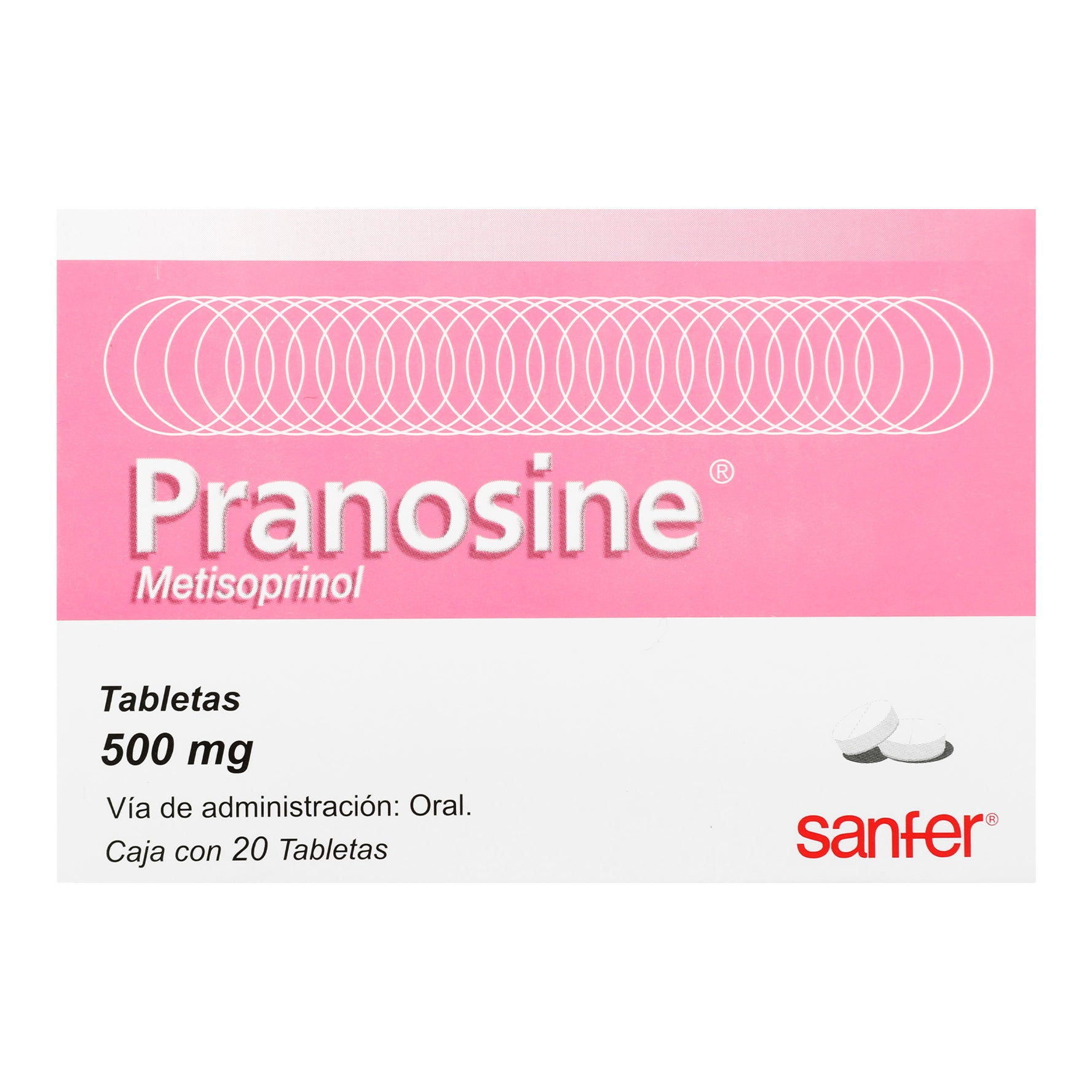 Pranosine 500Mg Con 20 Tabletas (Metisoprinol) 1 - 7501070615123