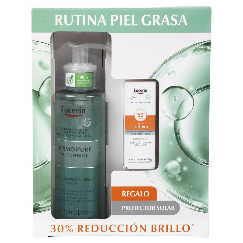 Eucerin Dermo Pure Kit Cleasing Gel 200Ml+Mini Oil Control - WeCare Pharma