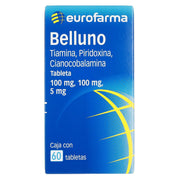 Belluno 100Mg/100Mg/5Mg Con 60 Tabletas (Tiamina/Piridoxina/Cianocobalamina) - WeCare Pharma